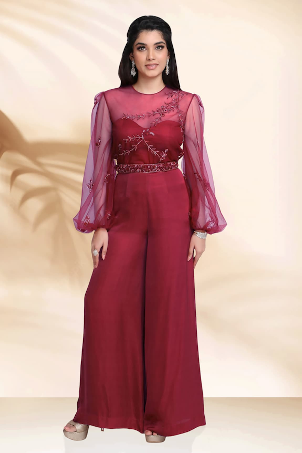 Sanjana Thakur Sheer Cape & Jumpsuit Set