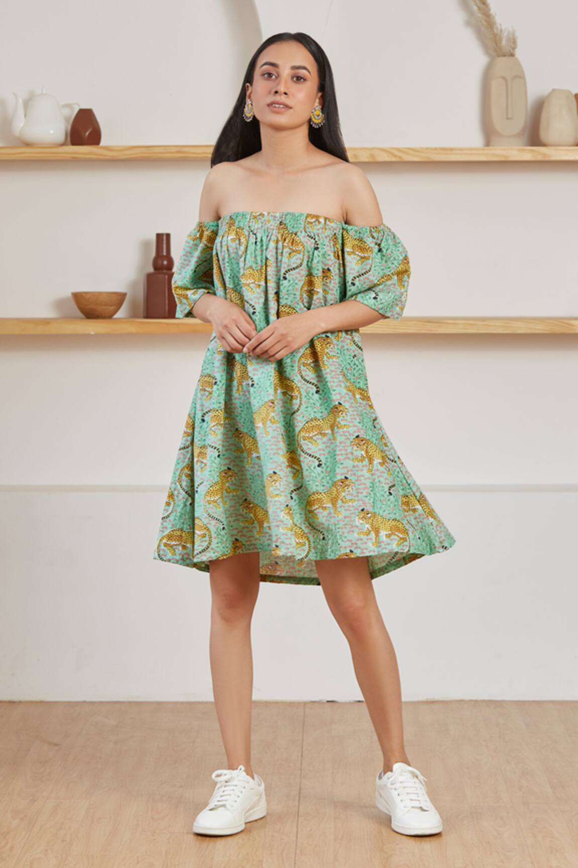 Label Kheerganga Baagh & Floral Print Woven Tube Dress