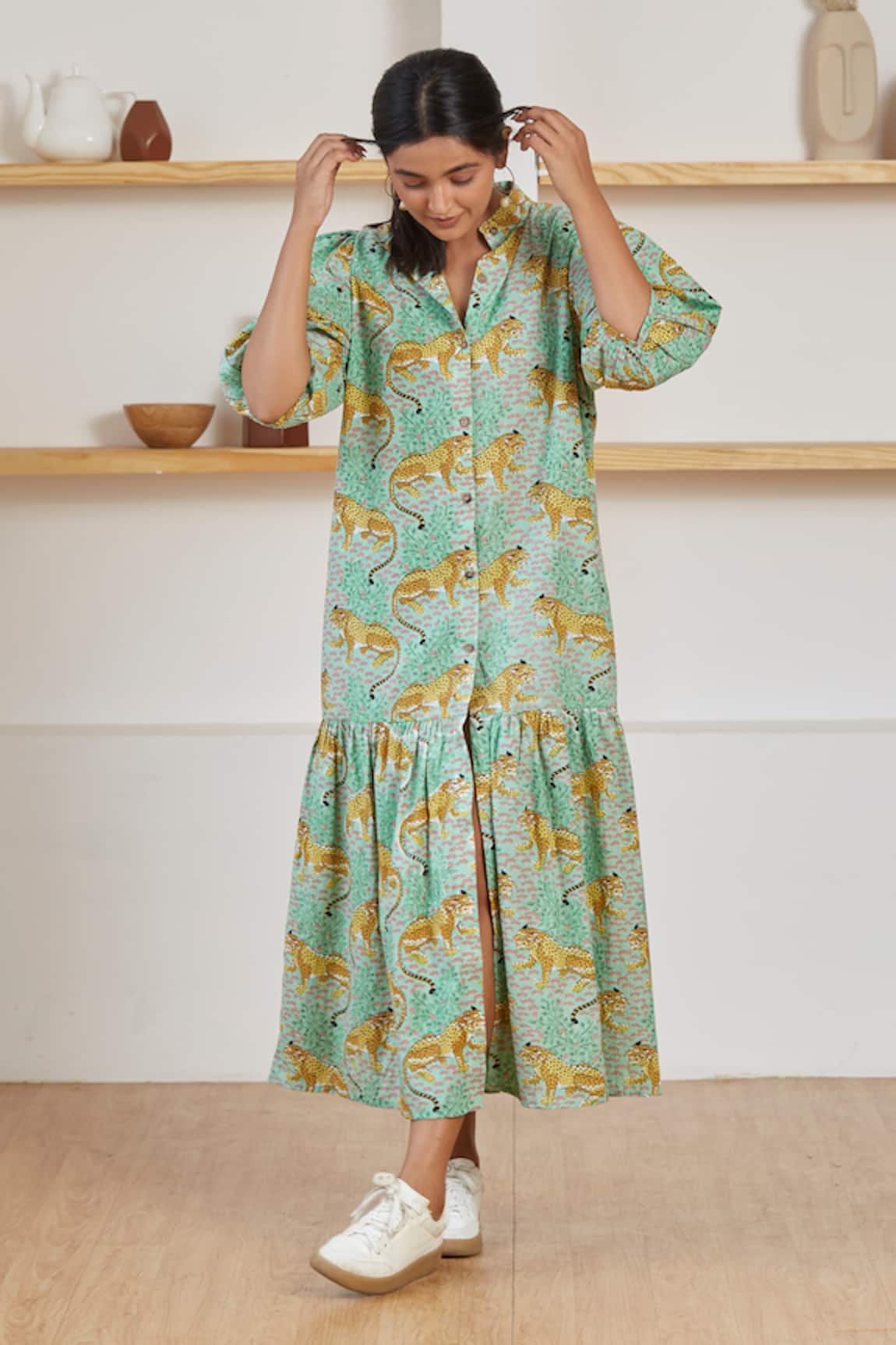 Label Kheerganga Baagh & Floral Print Woven Maxi Dress