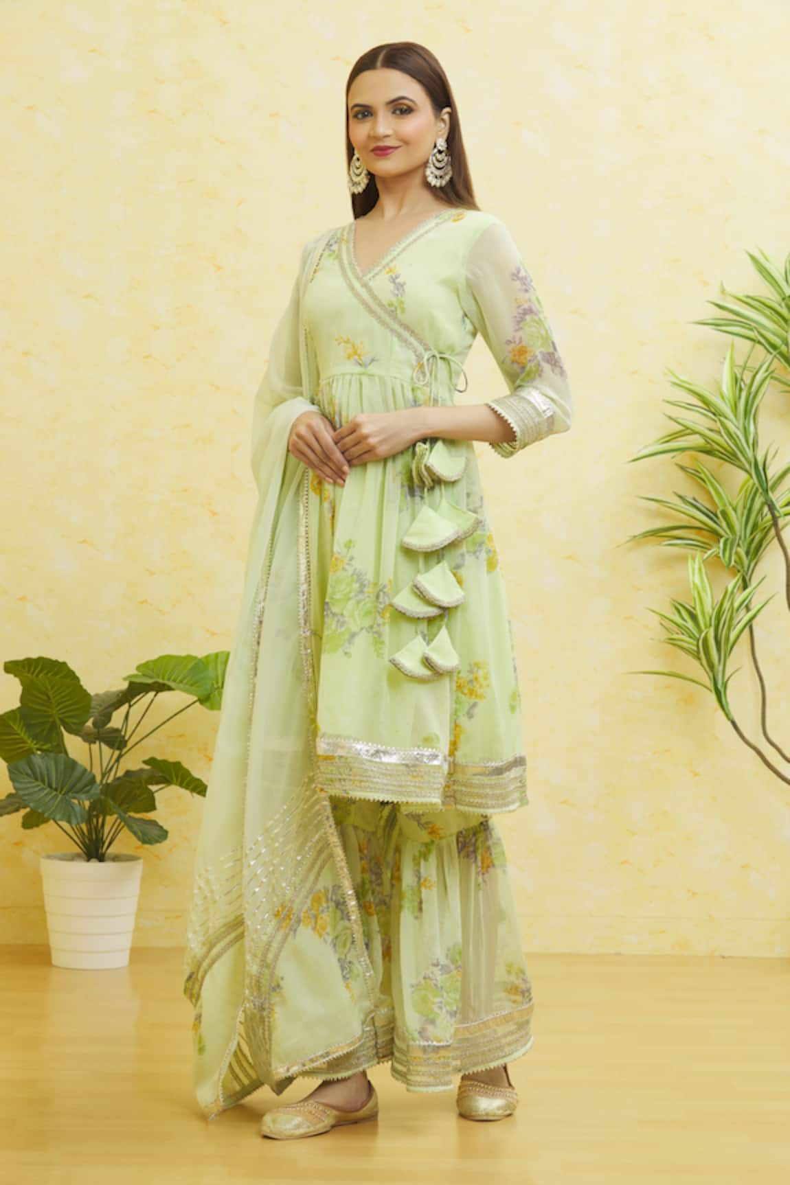 Samyukta Singhania Wrap-Over Anarkali Sharara Set 