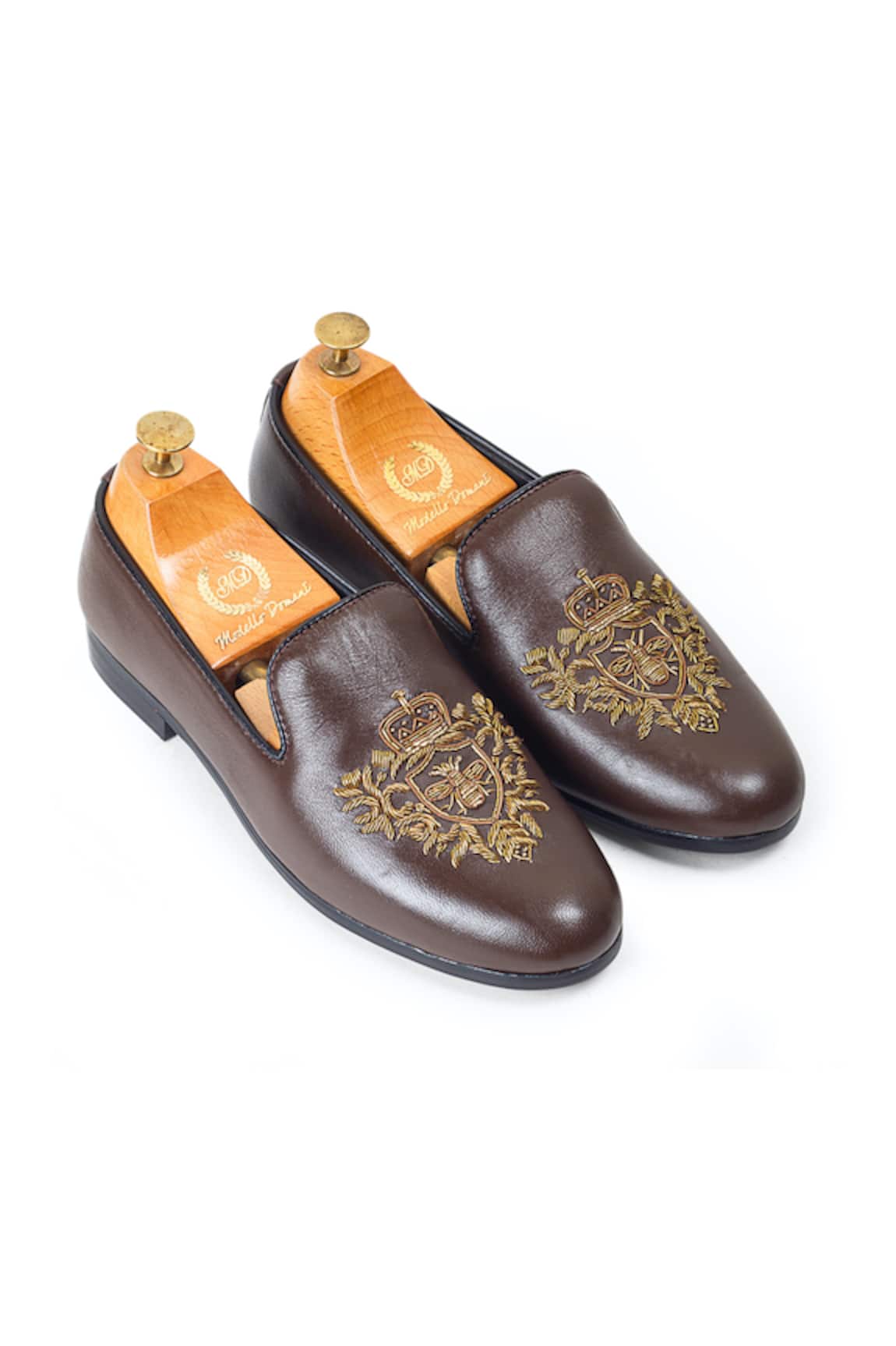 Domani Regal Bee Embroidered Slip Ons