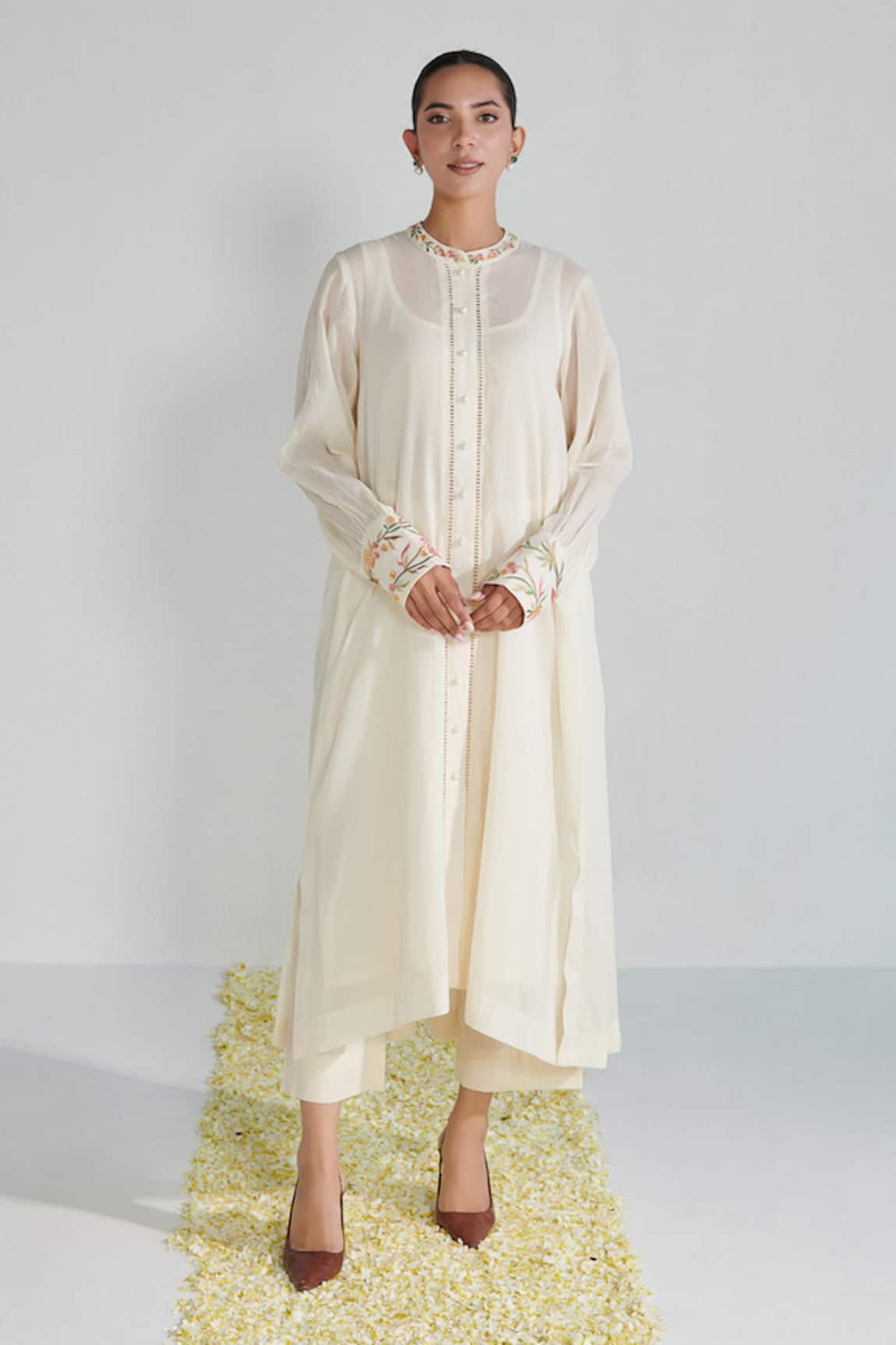 Neelu Sethi Back Gathered Kurta & Pant Set