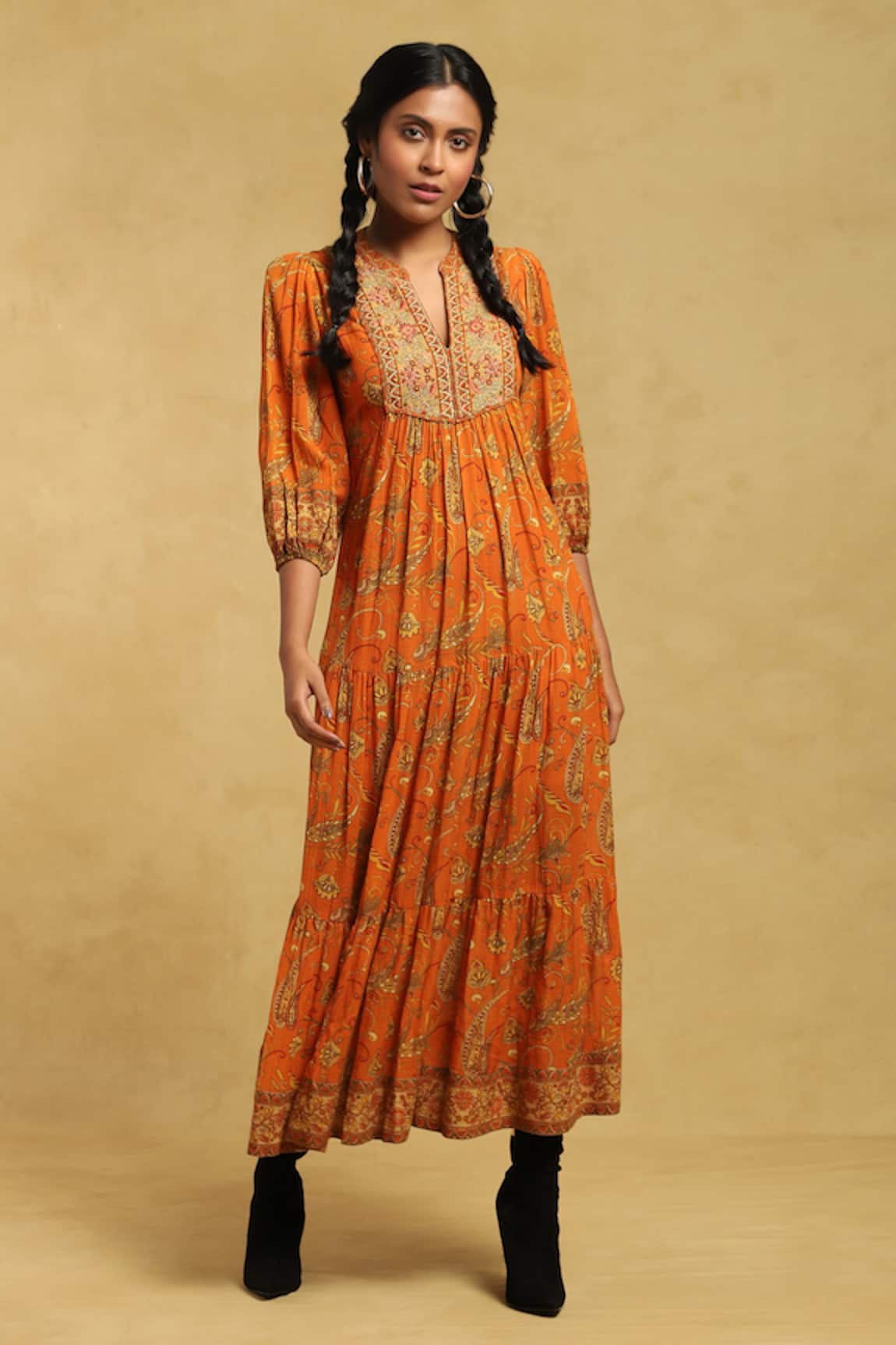 Ritu Kumar Cotton Paisley Print Dress