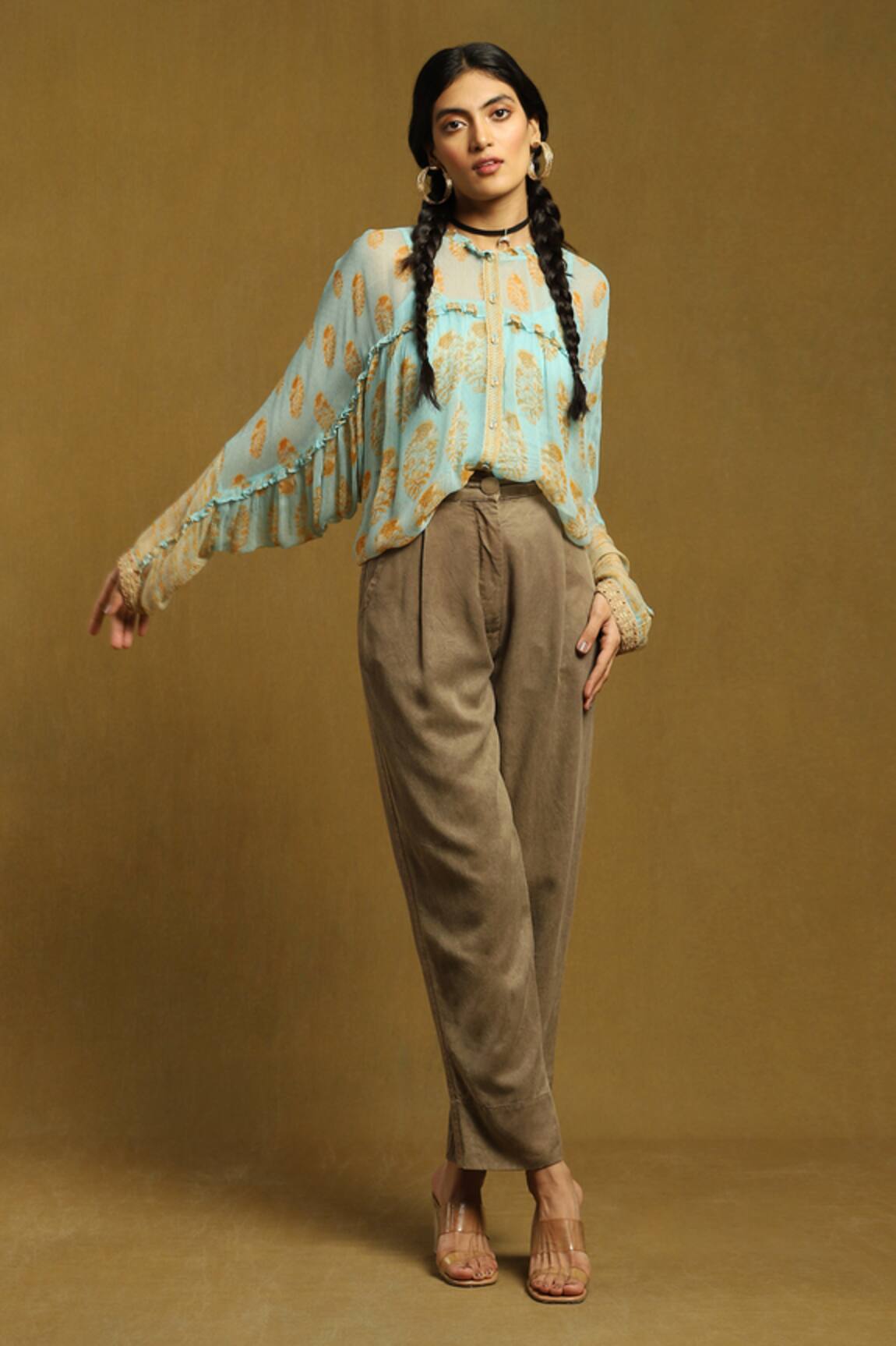 Ritu Kumar Solid Ankle-Length Pant 