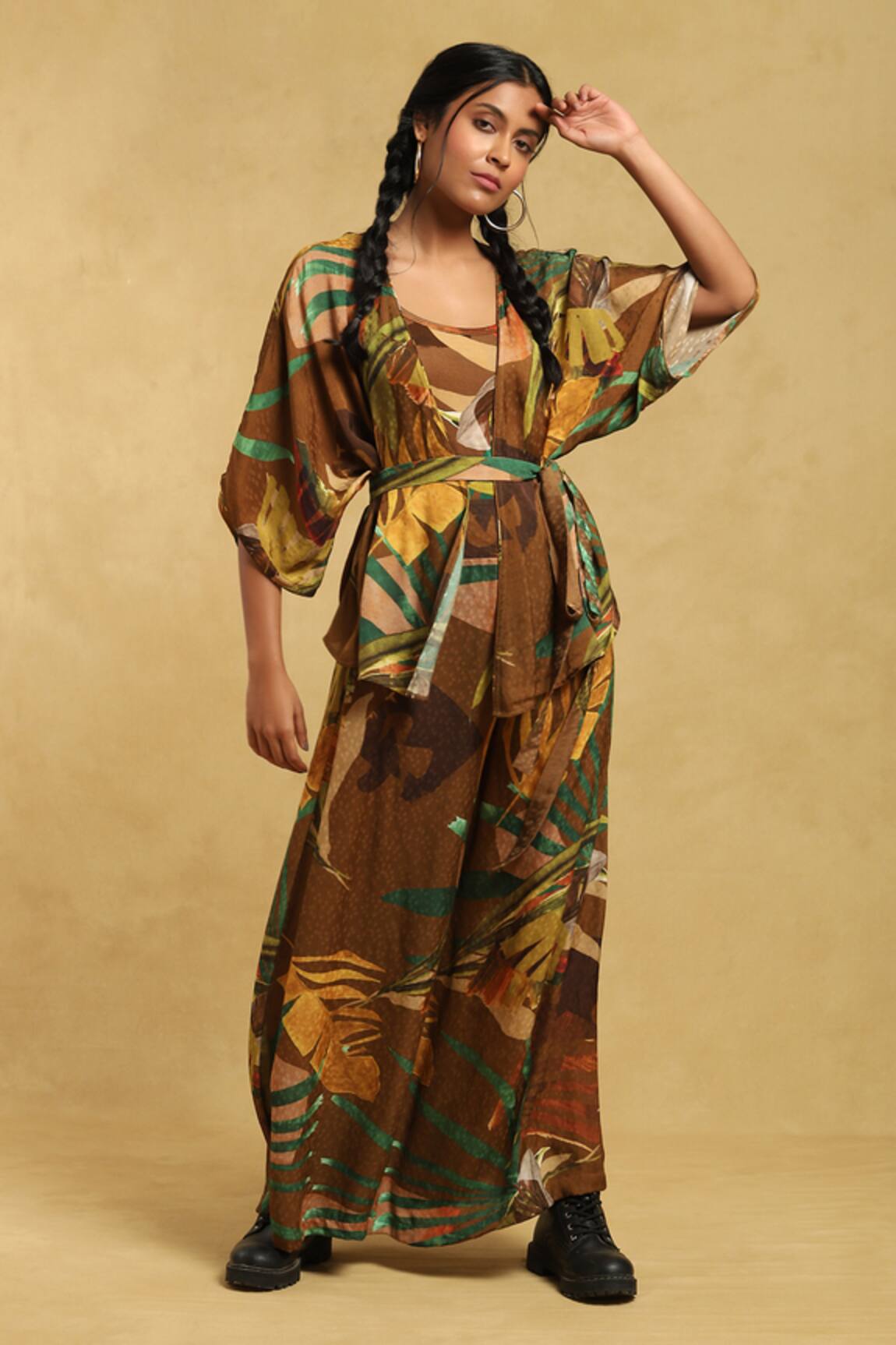 Ritu Kumar Tropical Print Shrug & Palazzo Set