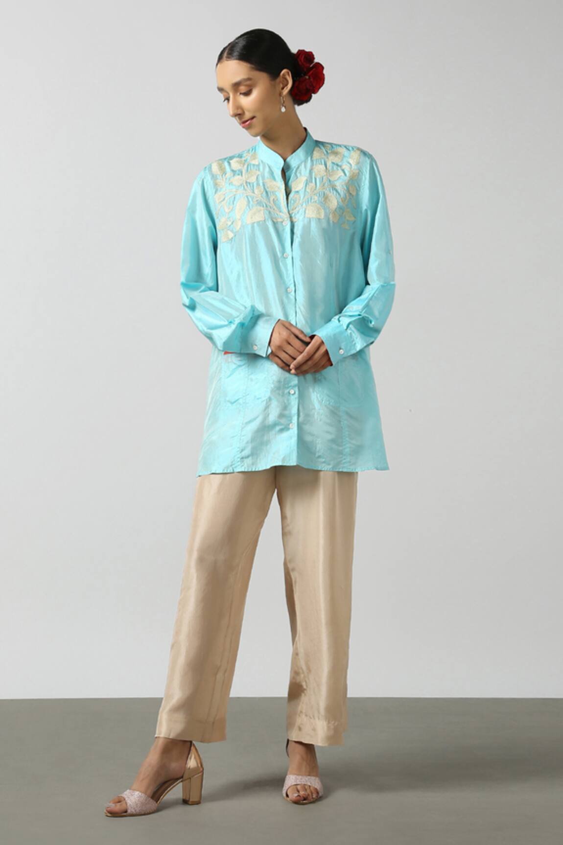 Latha Puttanna Dual Toned Silk Shirt