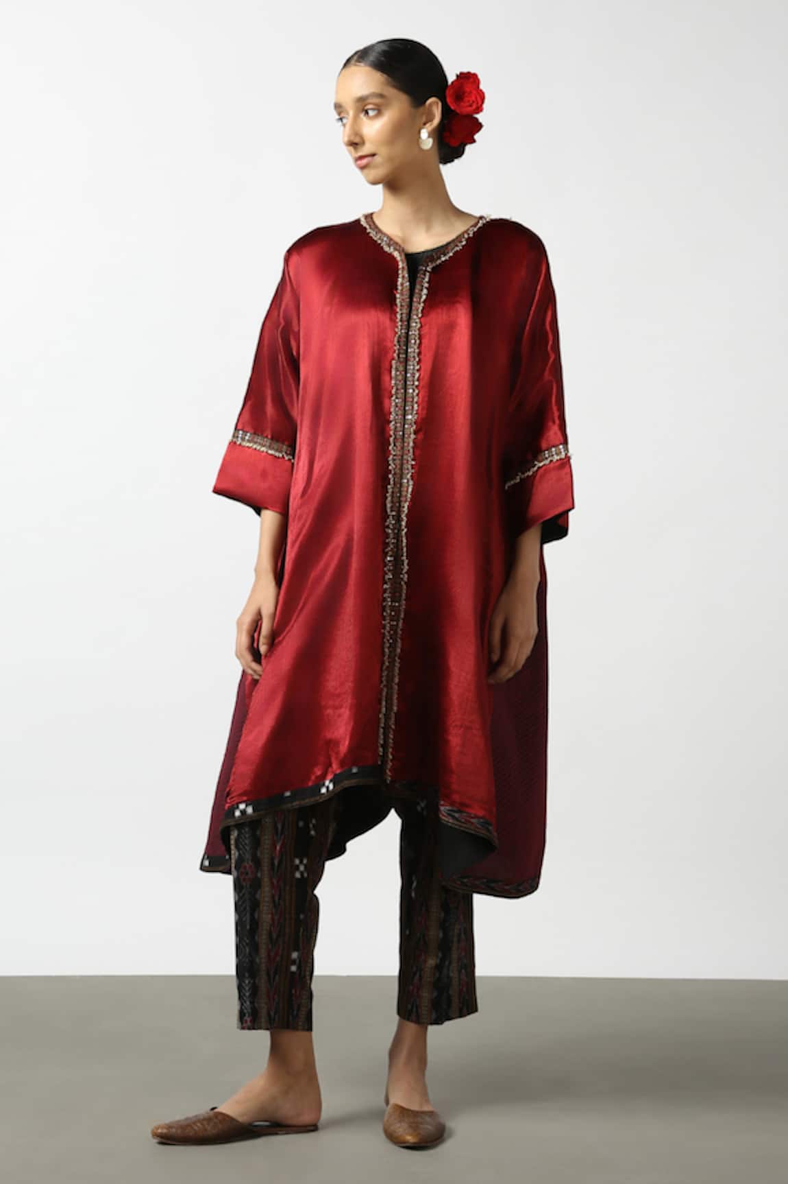 Latha Puttanna Ikat Embroidered Long Jacket