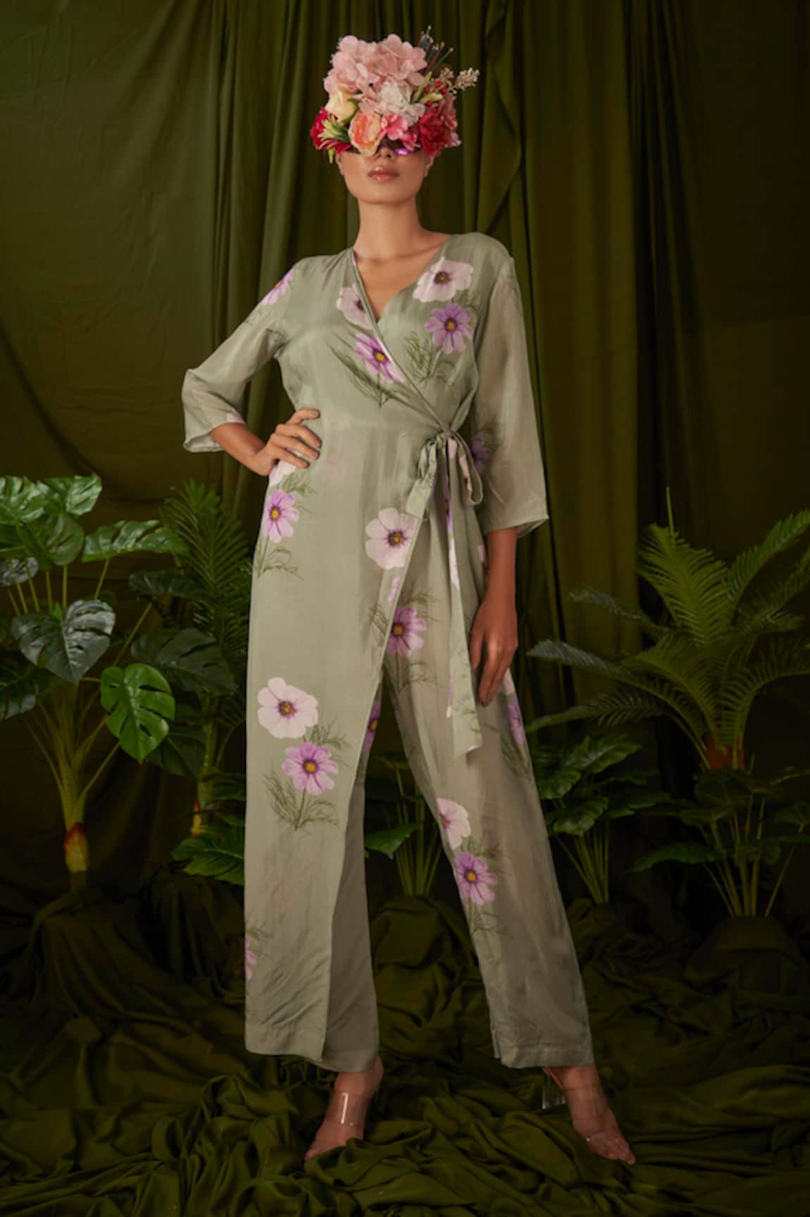 Pooja Bagaria Floral Print Overlay Jumpsuit