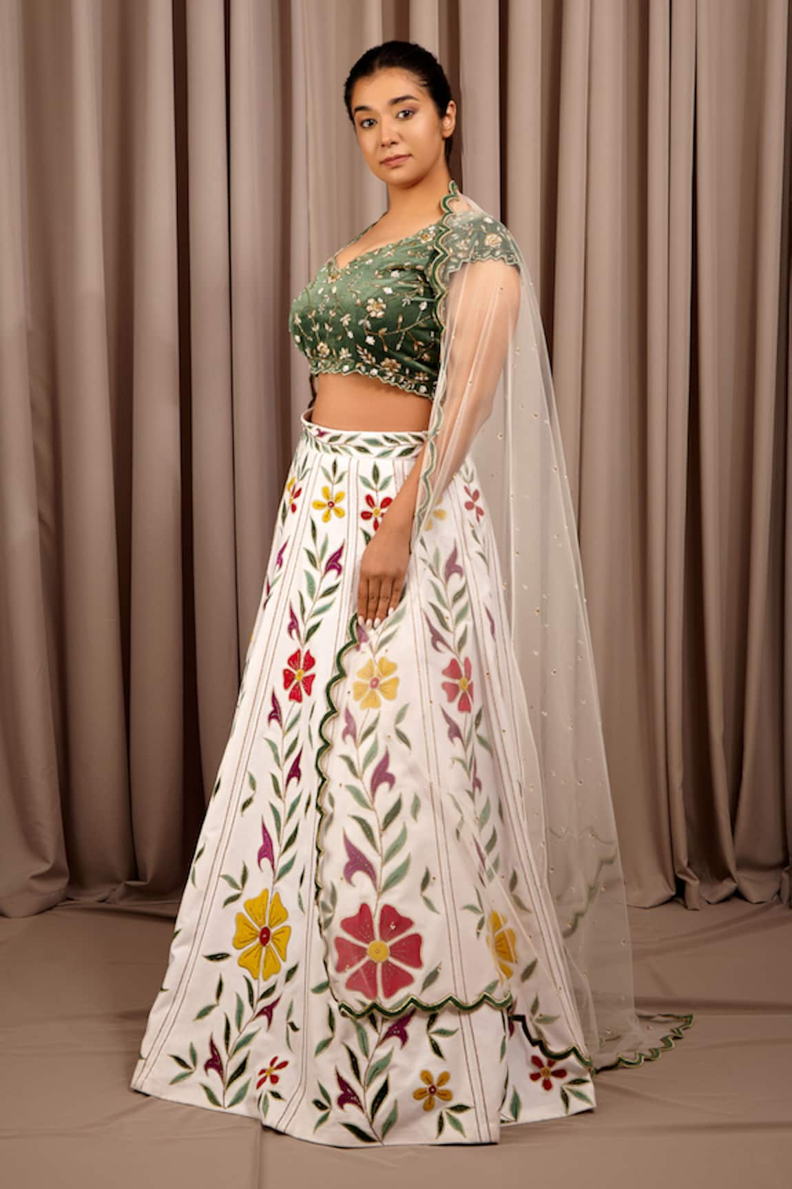 Shloka Sudhakar Floral Cut-Work Lehenga Set