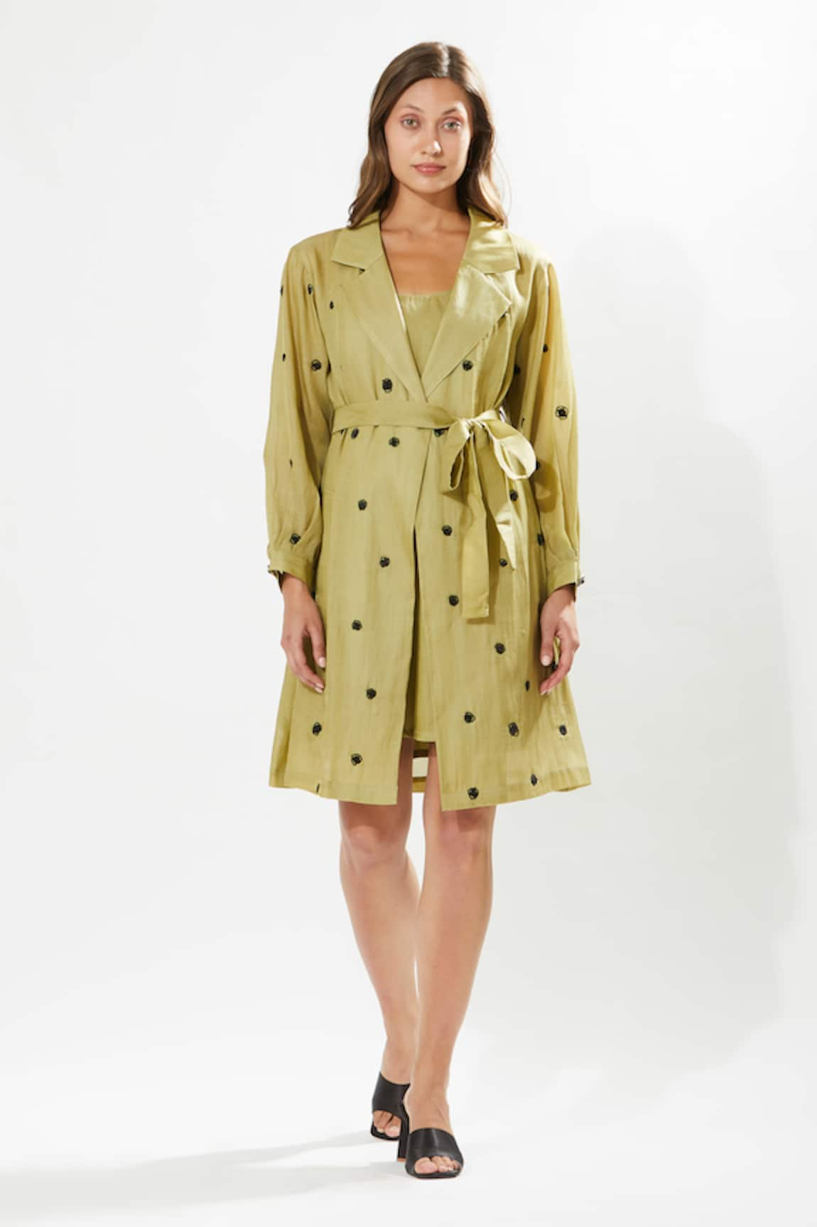 Meadow Eden Floral Embroidered Coat dress