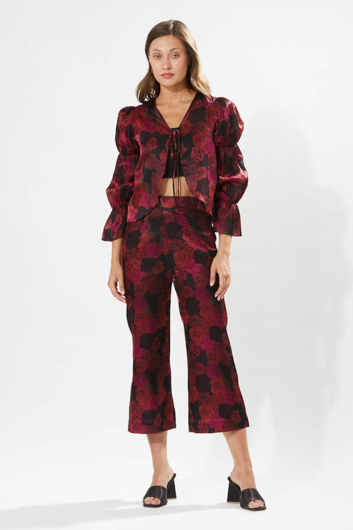 Meadow Juliet Rosa Print Top & Pant Set