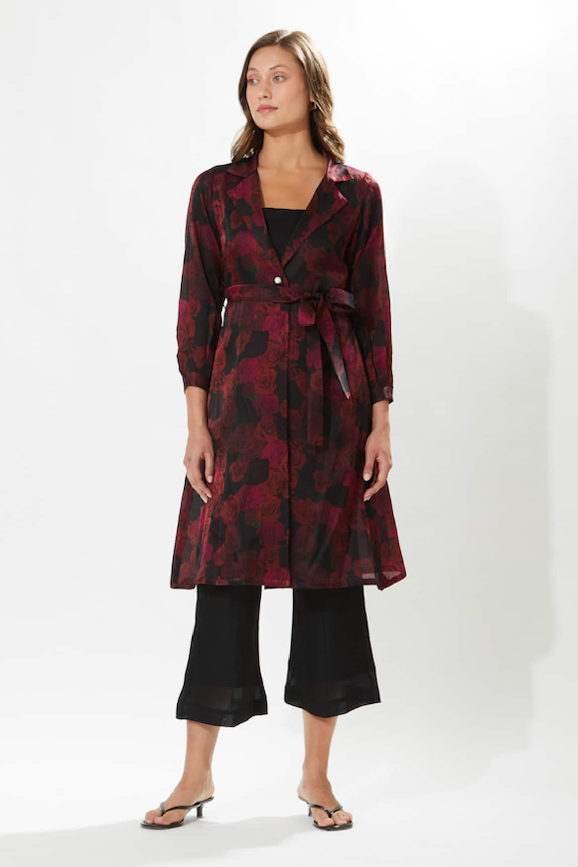 Meadow Rosa Print Duster Coat