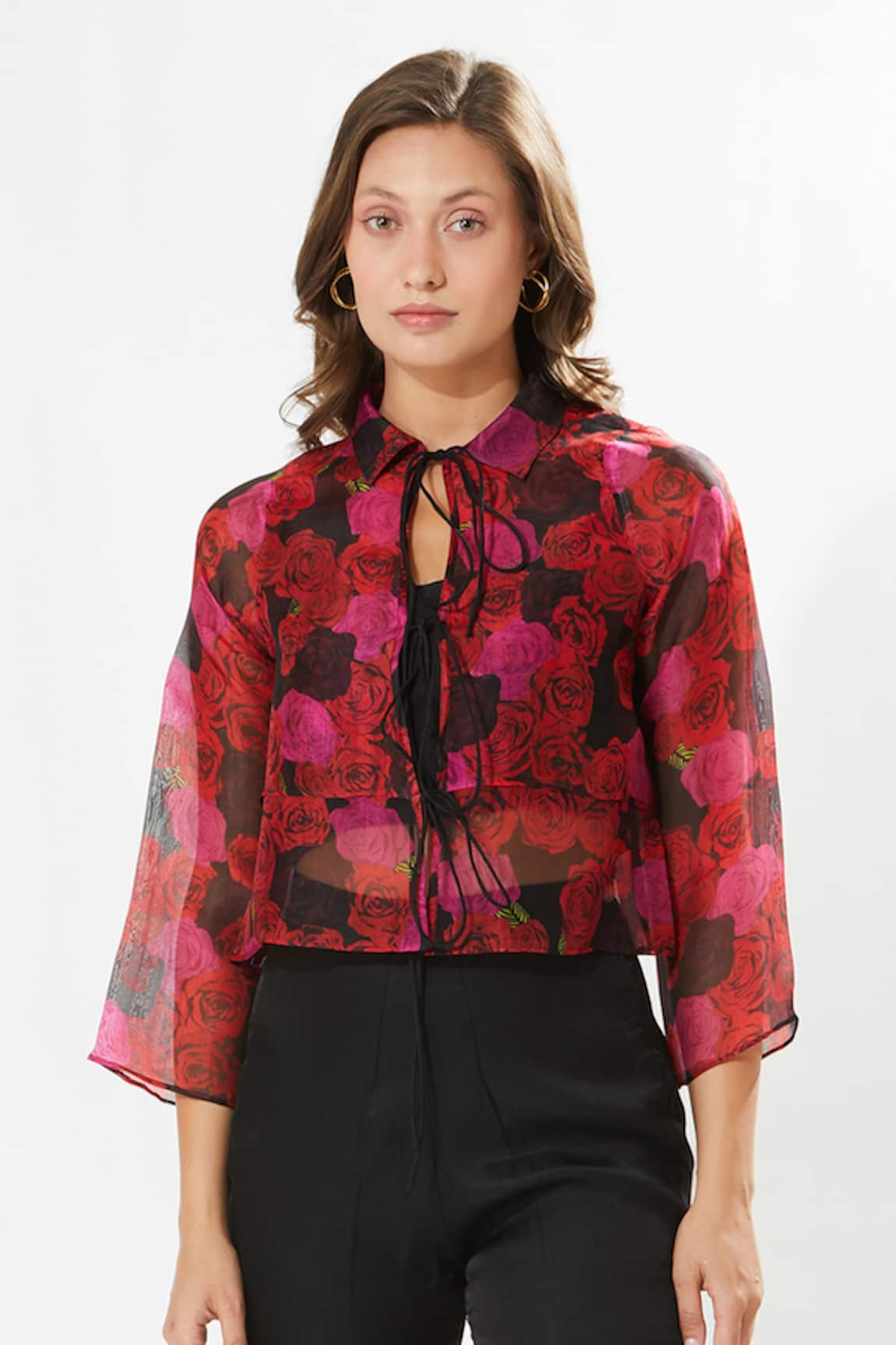 Meadow Rosa Print Tie-Up Jacket