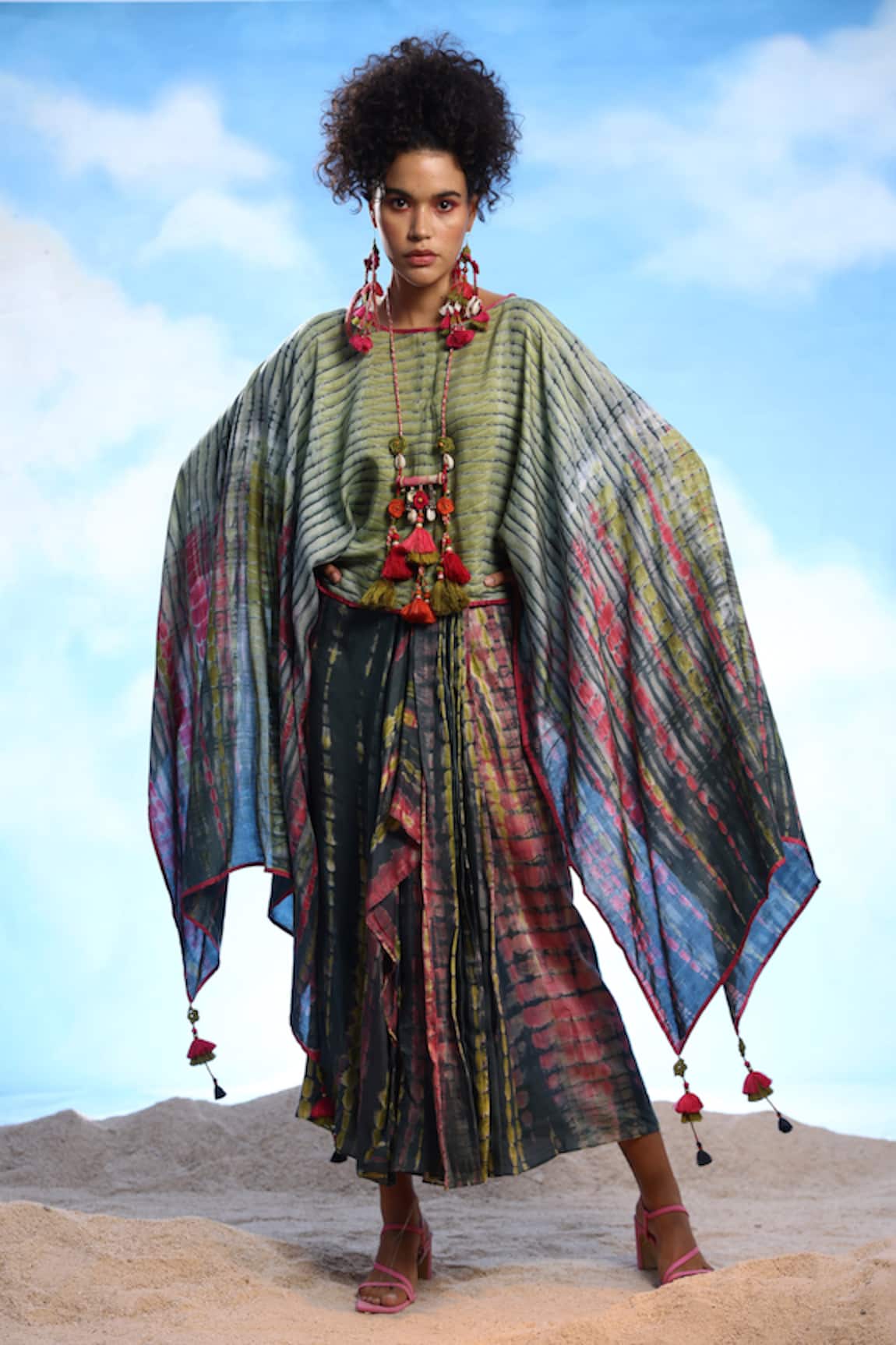 Capisvirleo Shikoba Tie Dye Cape & Skirt Set 