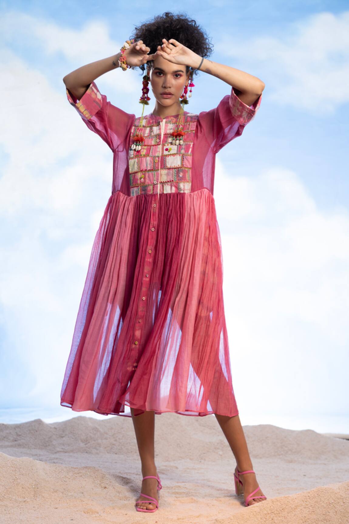 Capisvirleo Bellini Tie-Dye Print Gathered Dress