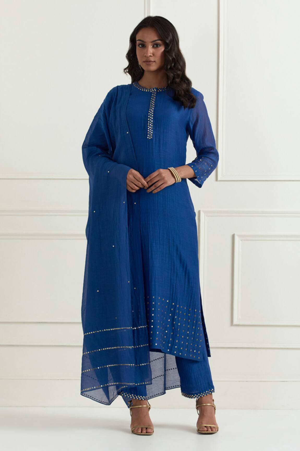 Ikshita Choudhary Chanderi Straight Fit Kurta Set