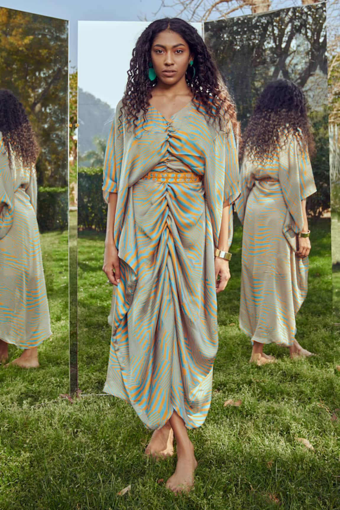 Mamicha Nairobi Stripe Pattern Kaftan Dress