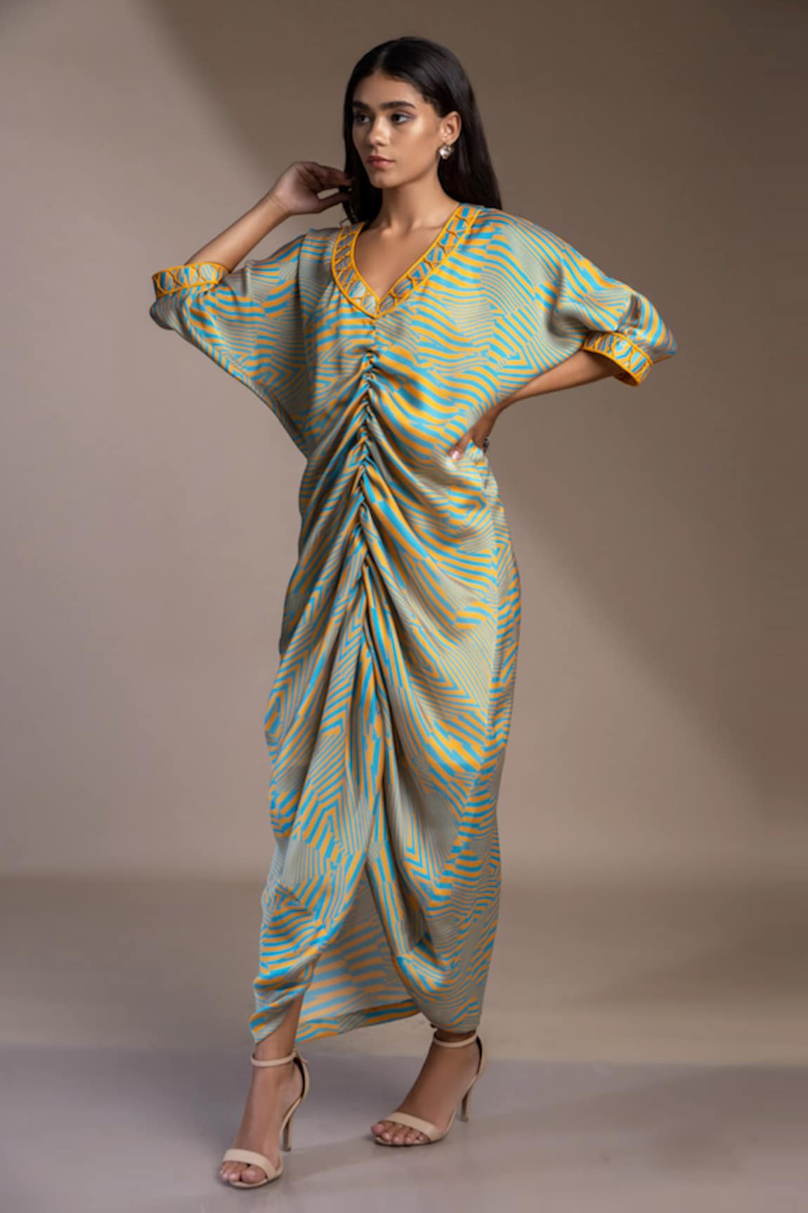 Mamicha Nicobar Ruched Kaftan Dress