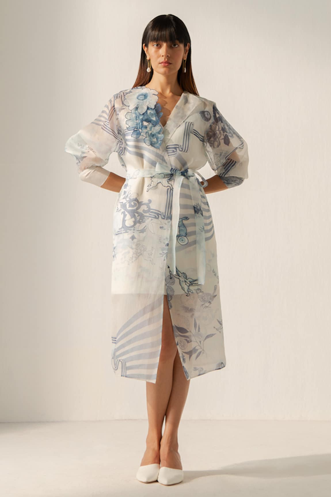 Richa Khemka Sirena Printed Trench Jacket & Dress Set