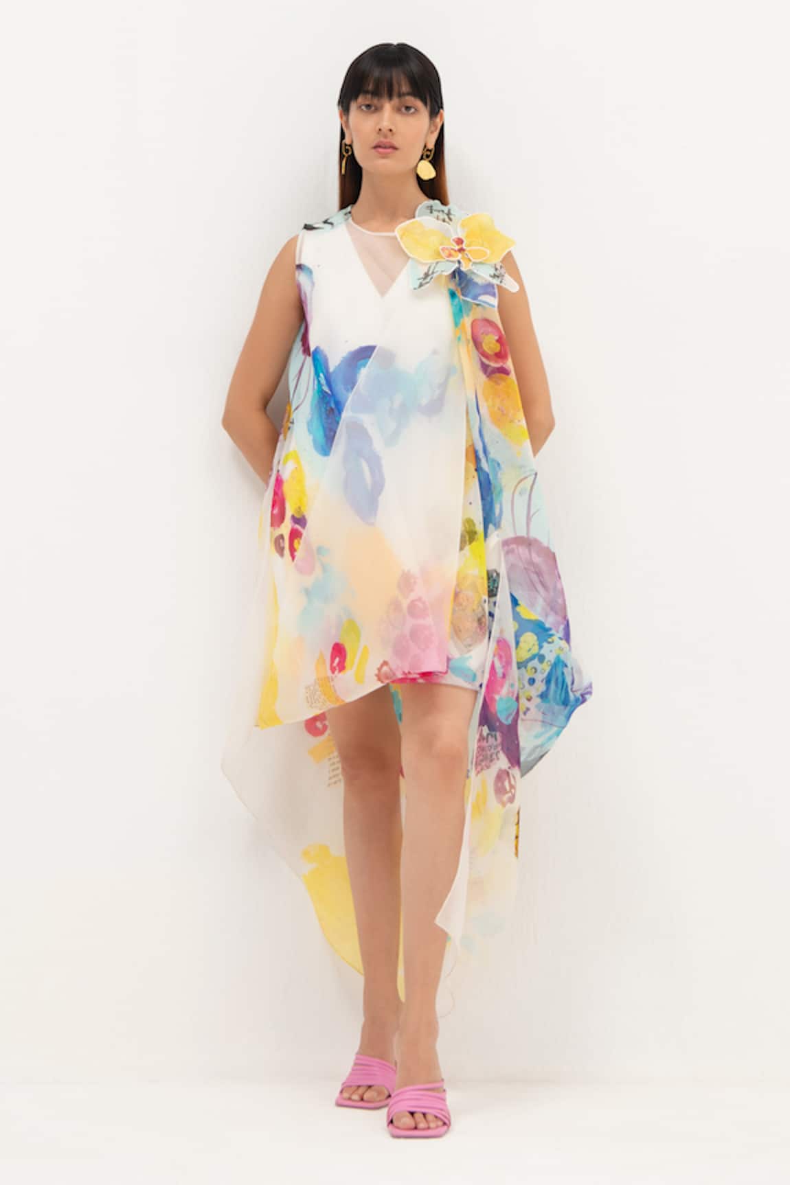 Richa Khemka Bello Orchid Print Dress