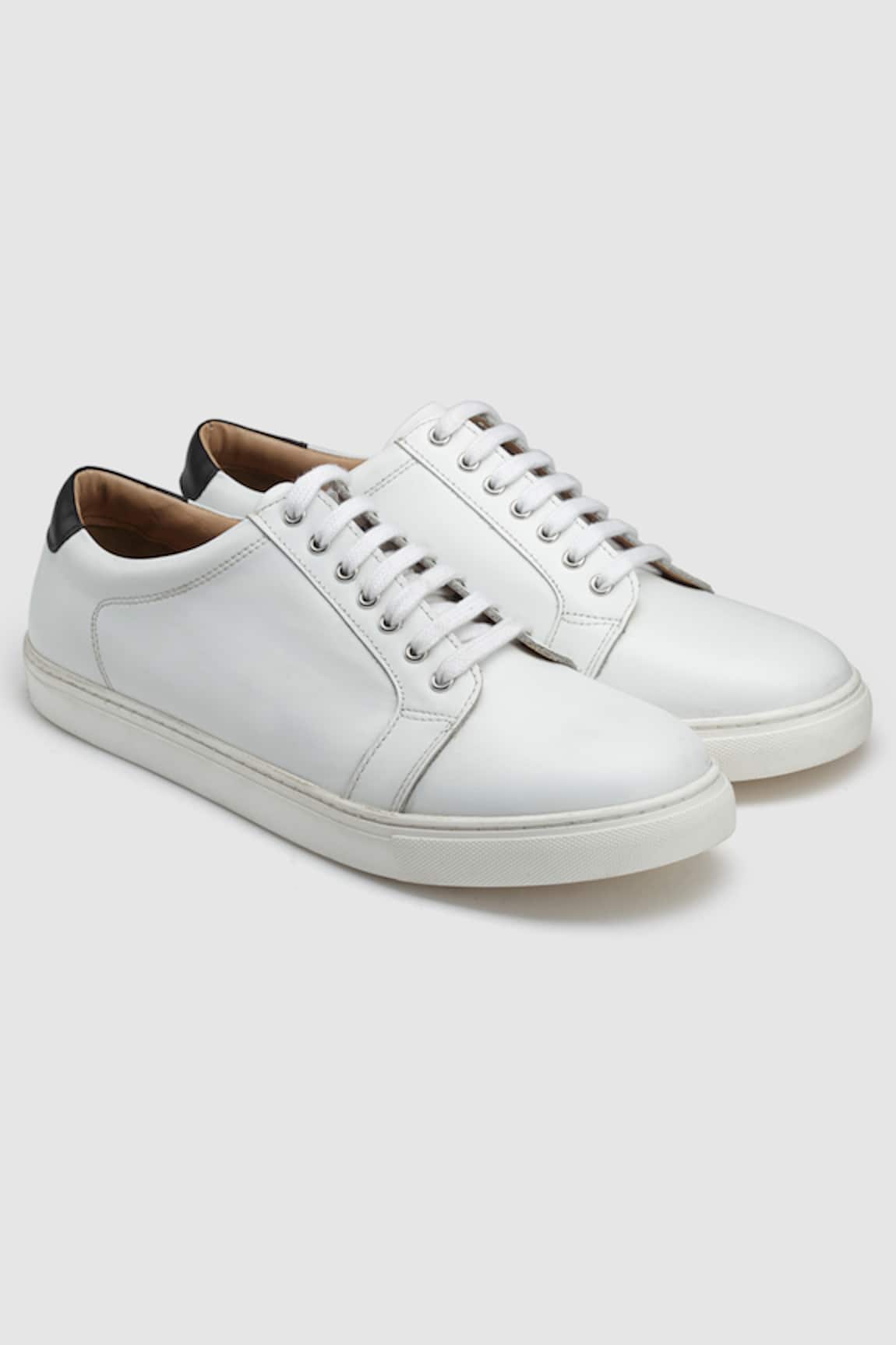 Hats Off Accessories Leather Round Toe Sneakers