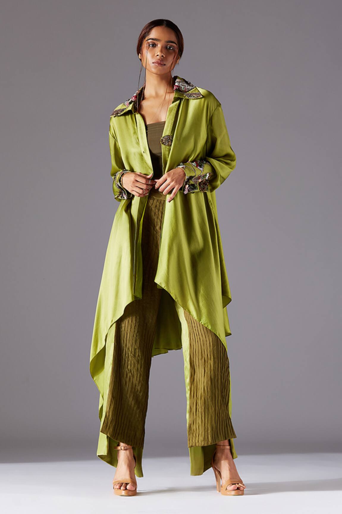 A Humming Way Shrubbery Shirt & Corrugated Colorblocked Pant Set