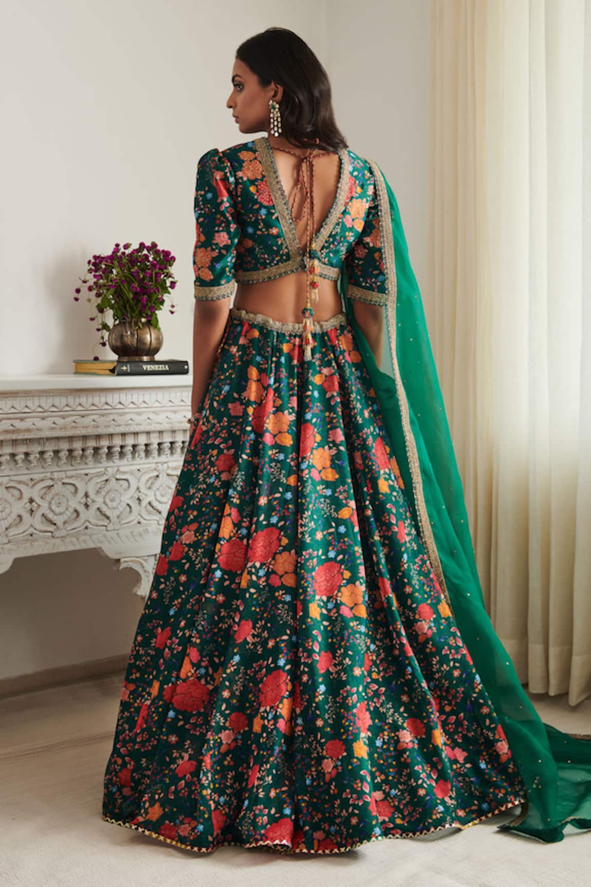 Photo of Floral print sabyasachi lehenga