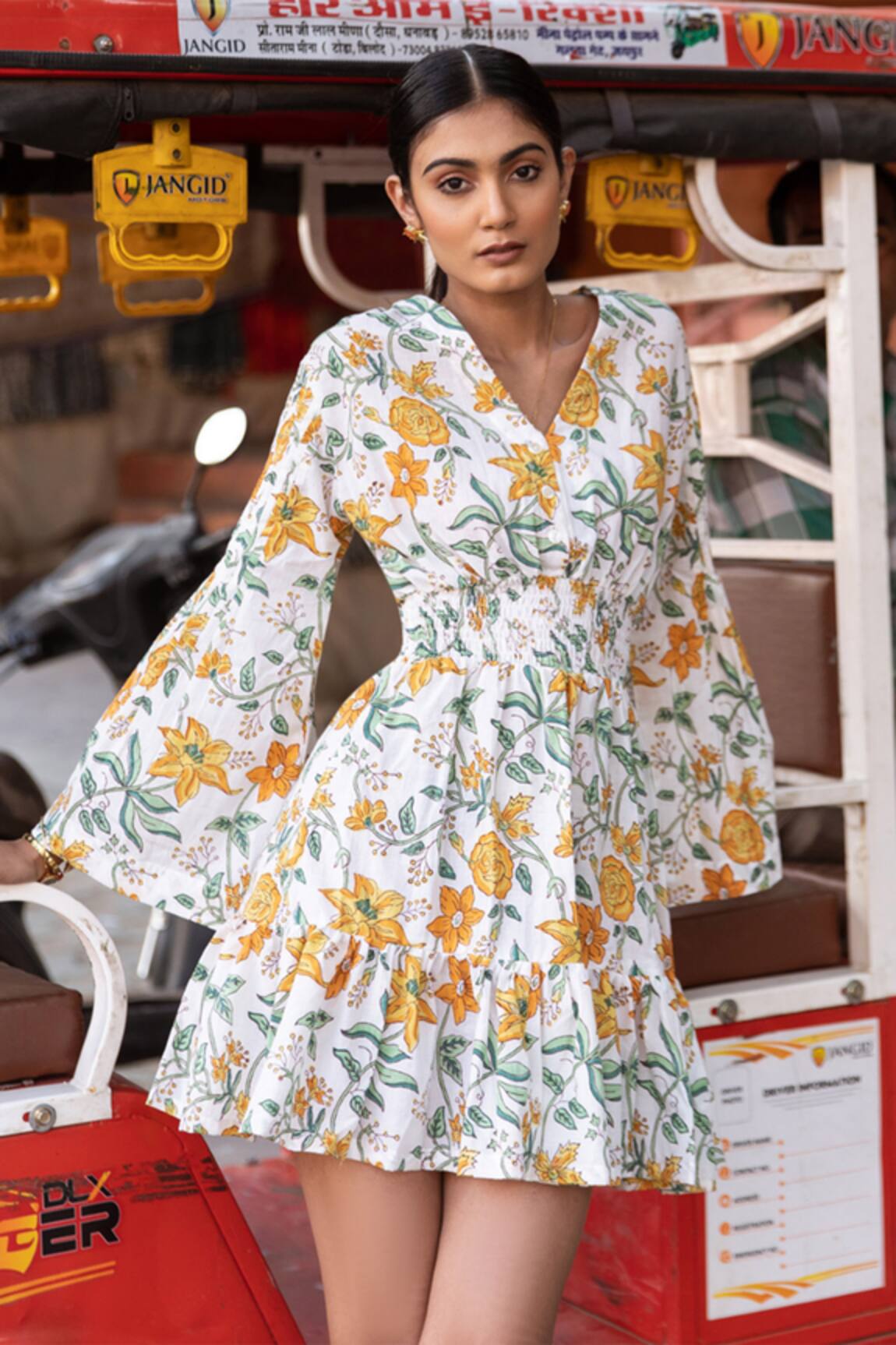 Marche Honey Dew Floral Print Dress