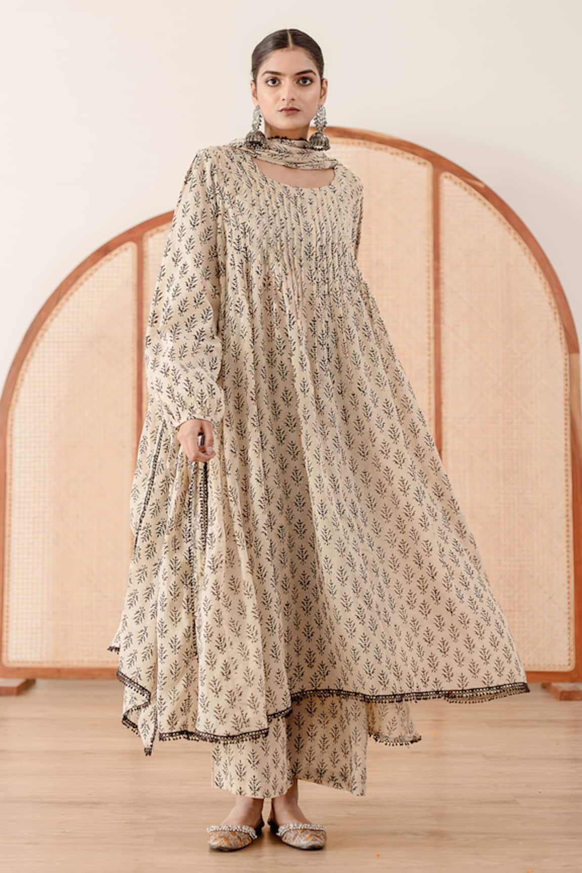 Gulabo Jaipur Abaya Floral Print Anarkali Pant Set