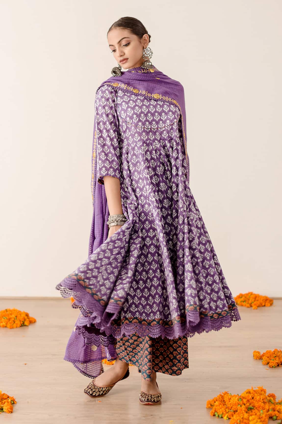Gulabo Jaipur Roshan Floral Print Anarkali Pant Set