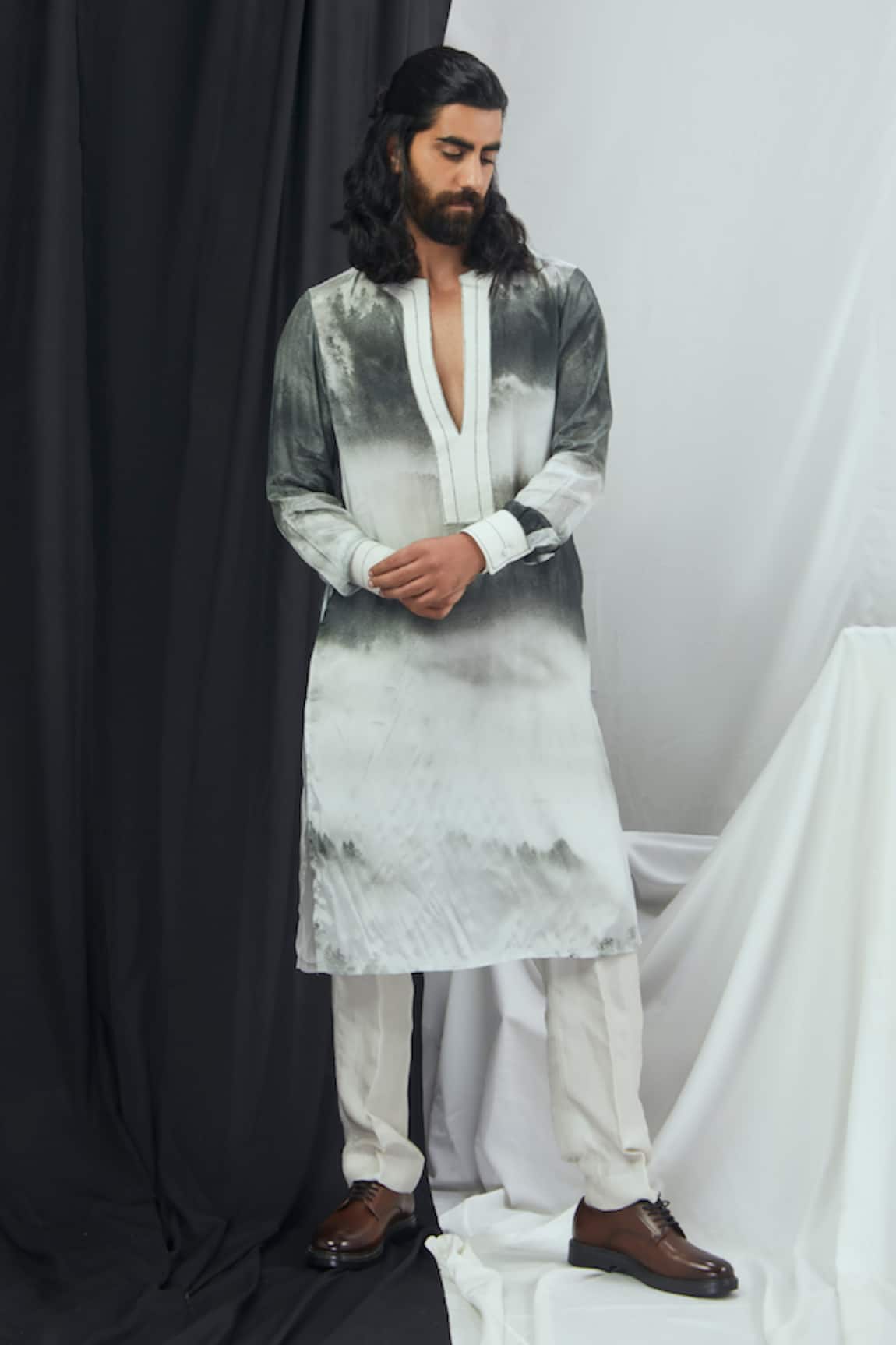 Nirmooha Landscape Print Kurta With Pant 