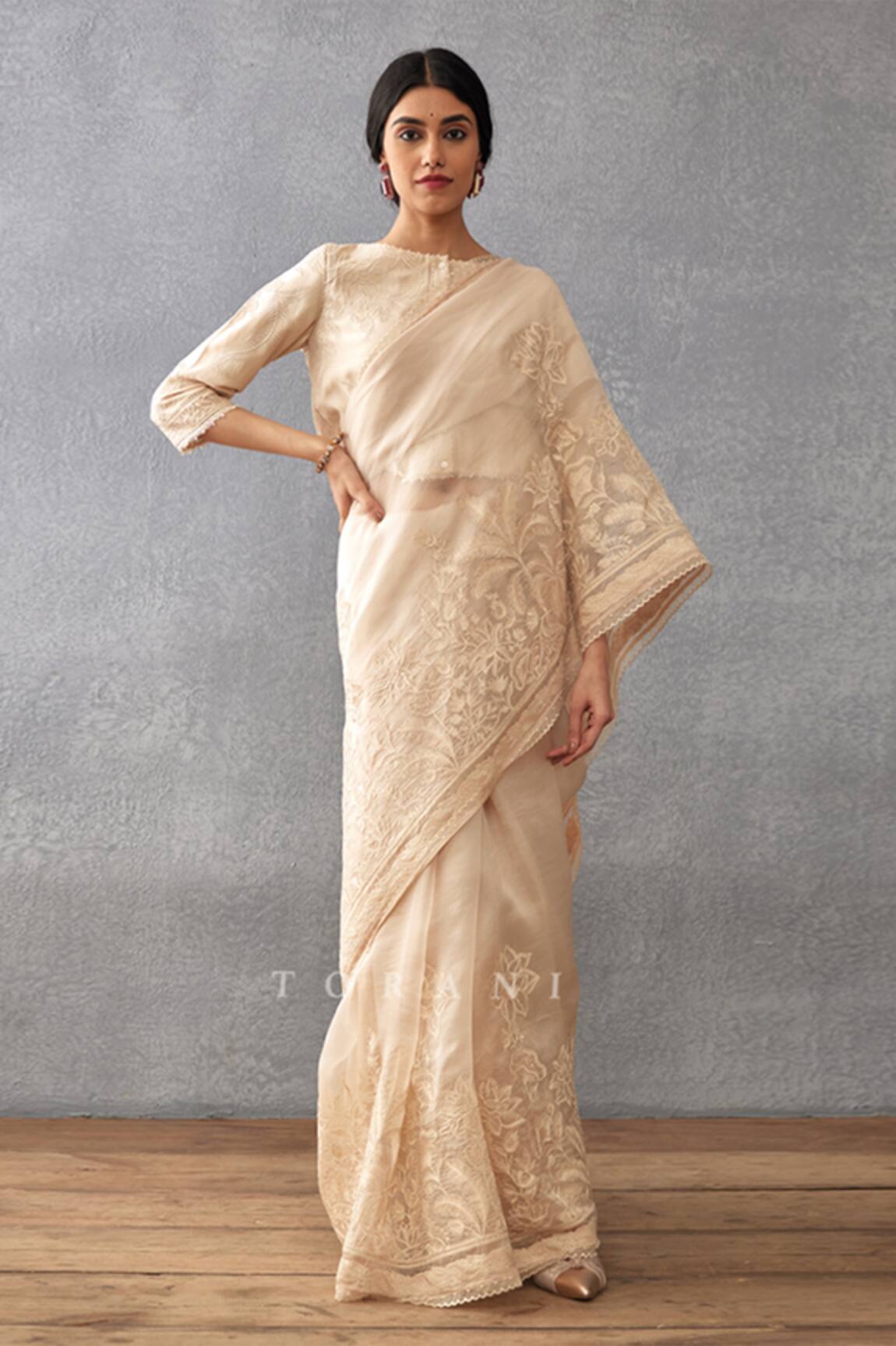Torani Mradu Dea Saree With Embroidered Blouse