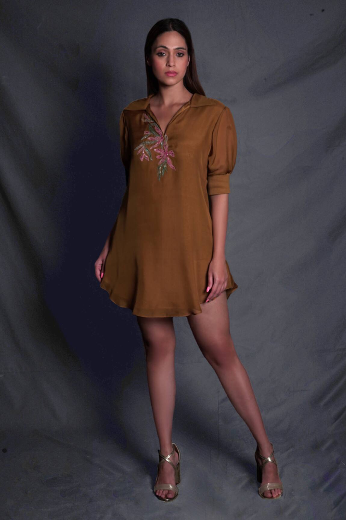 Seesa Embroidered Collared Dress
