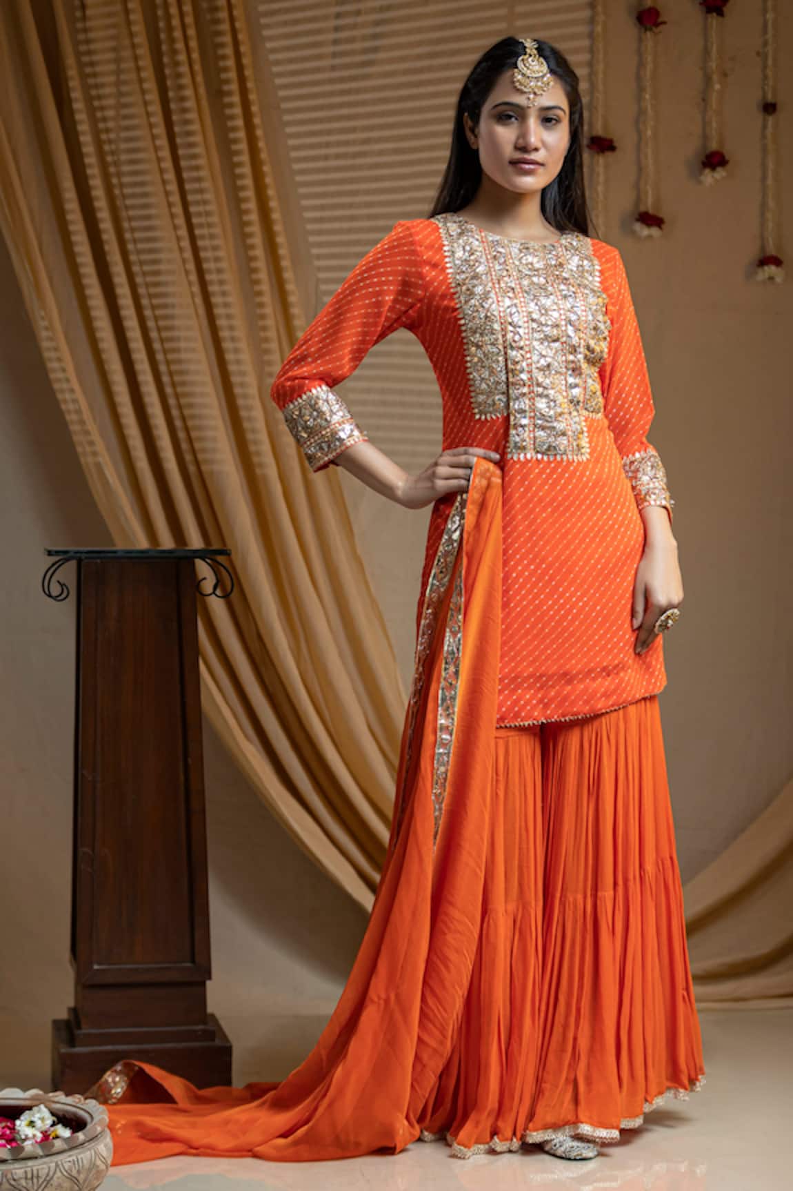 Nazar By Indu Placement Gota Work Kurta Sharara Set