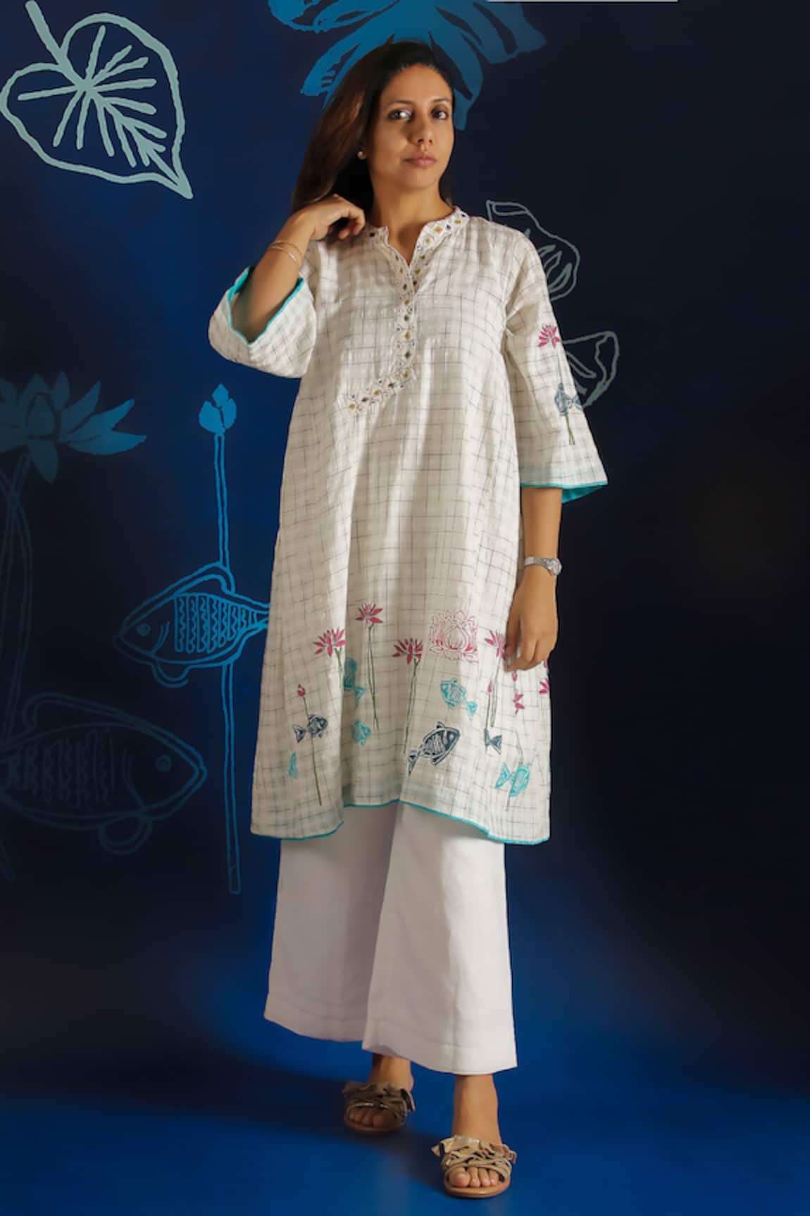 Ibai Lotus Block Print Dress