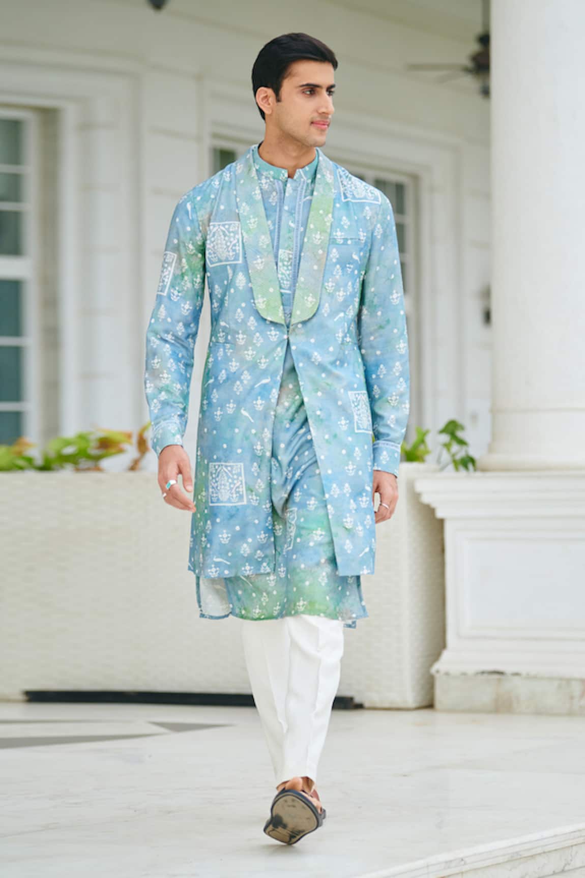 Philocaly Smithi Silk Printed Long Bundi