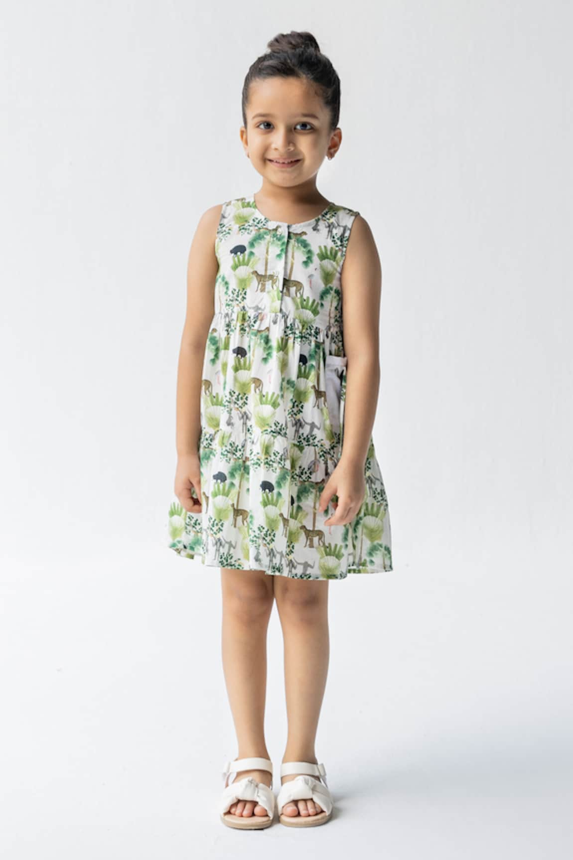 Ankid Sunderban Printed Tiered Dress