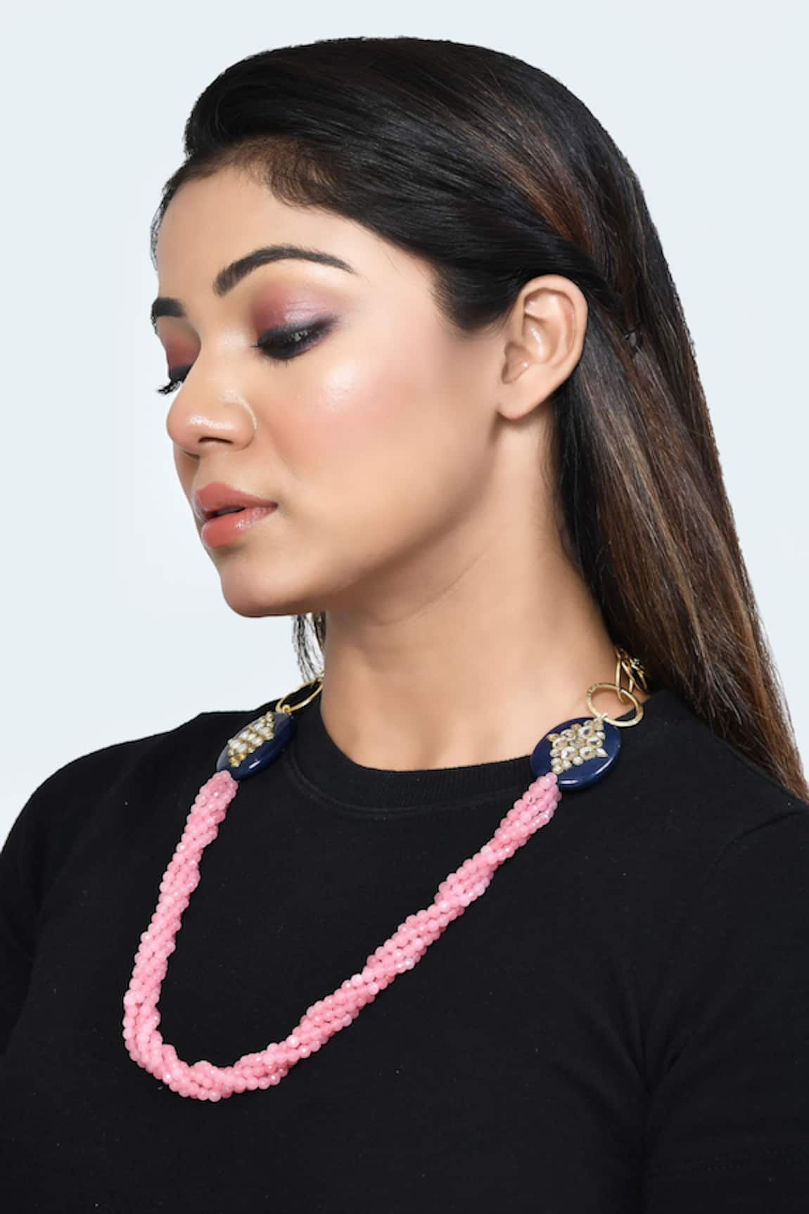 Posh by Rathore Layered Twisted Bead Embellished Necklace