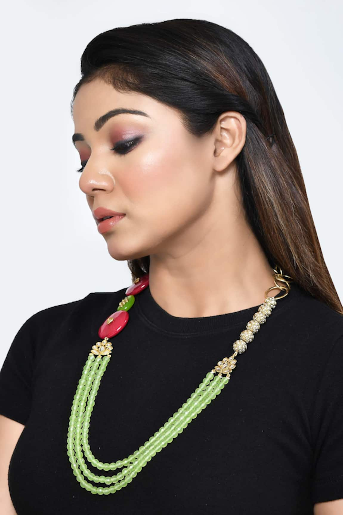 Posh by Rathore Layered Bead Embellished Necklace