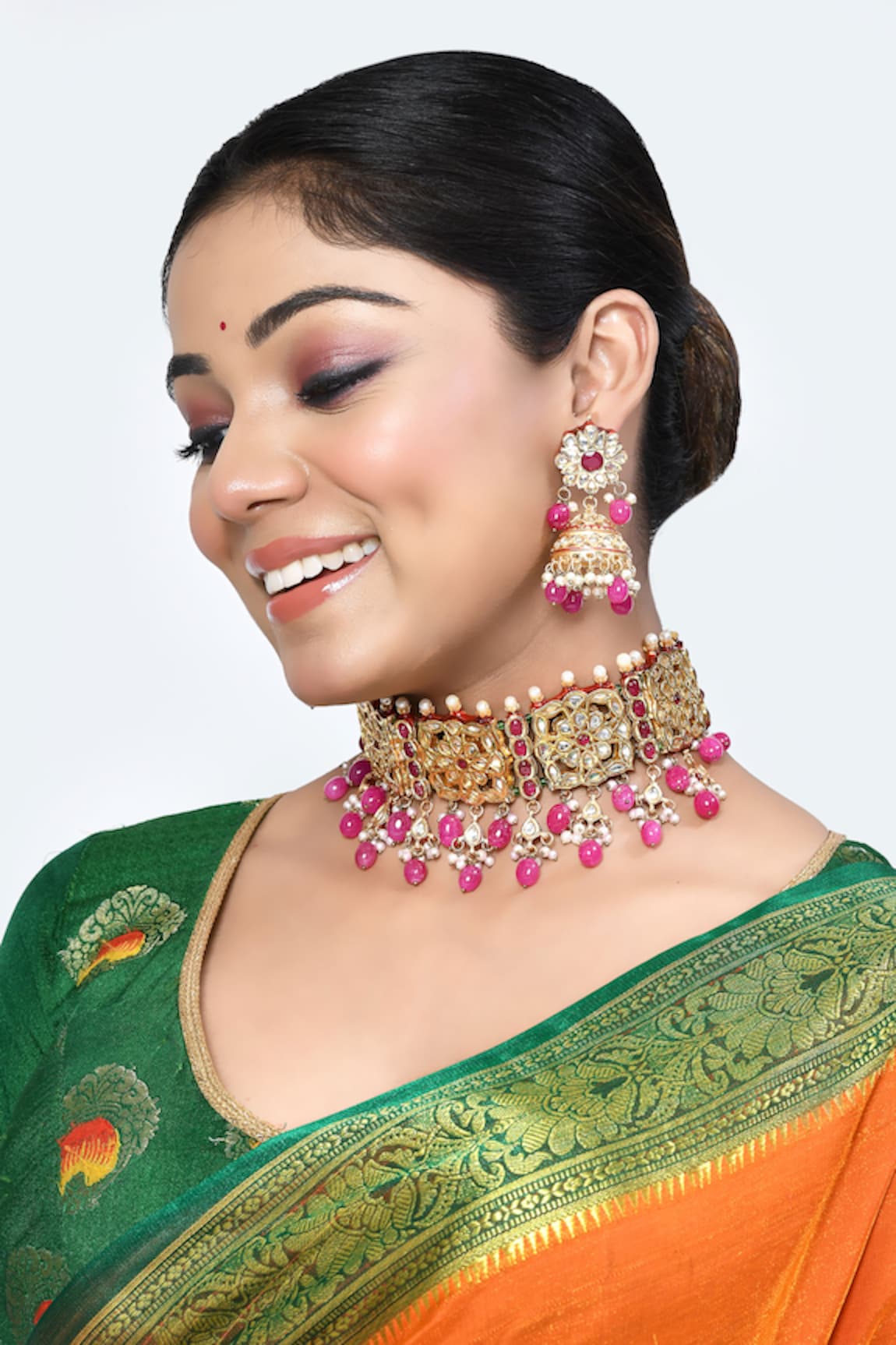 Posh by Rathore Geometric Pattern Embellished Choker Set