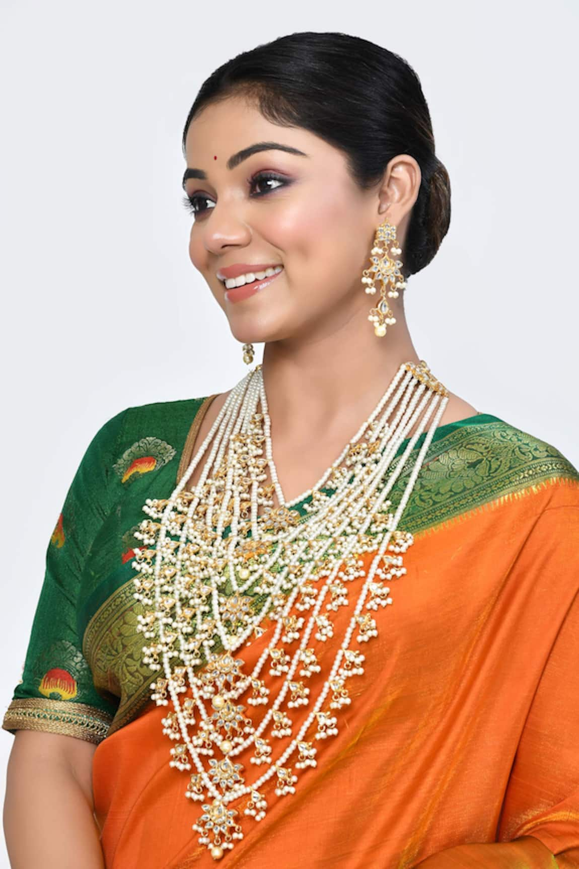 Posh by Rathore Kundan Embellished Layered Necklace Set