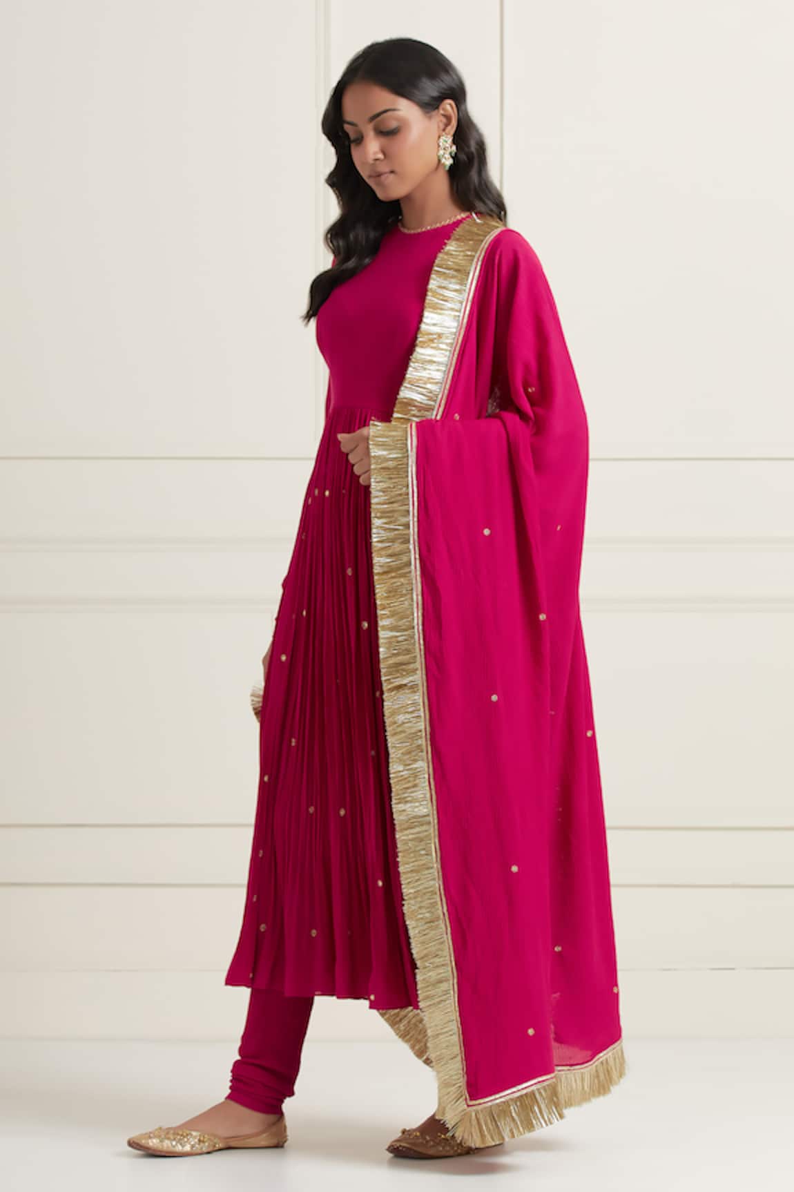 Ikshita Choudhary Sequin Work Gathered Anarkali Set
