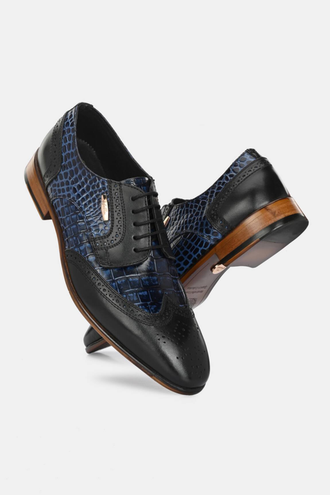 Lafattio Leather Textured Brogues 
