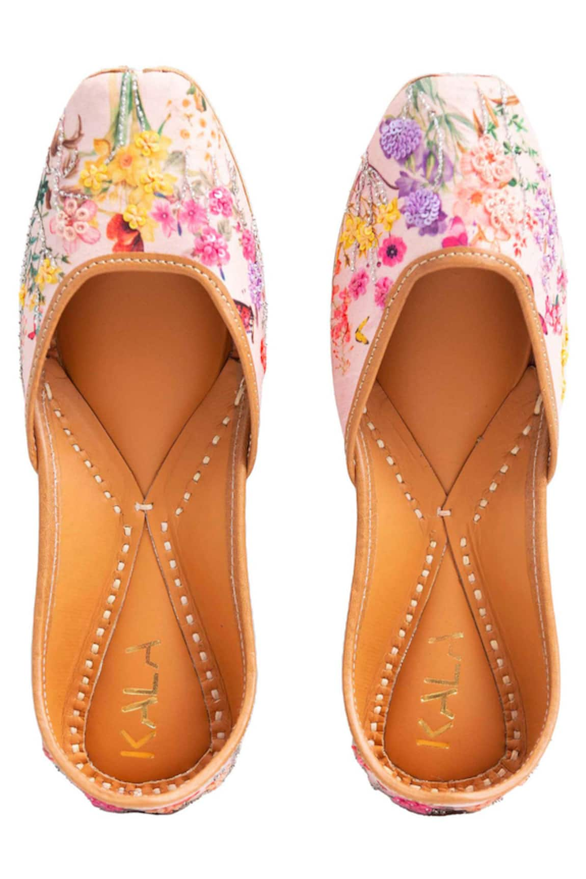 Kala Khushbu Floral Sequin Embroidered Juttis