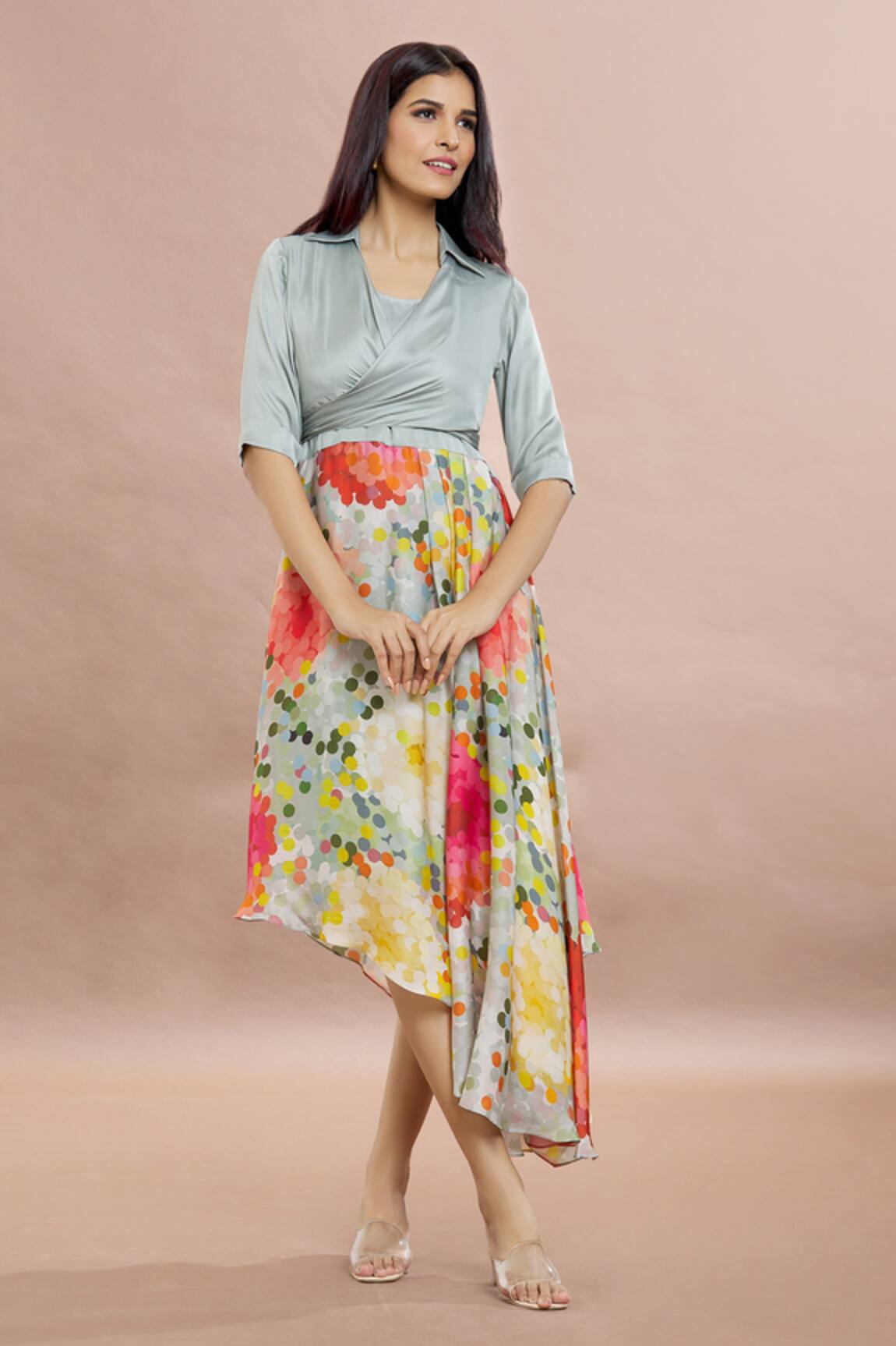 Whimsical By Shica Criss Cross Asymmetric Dress 