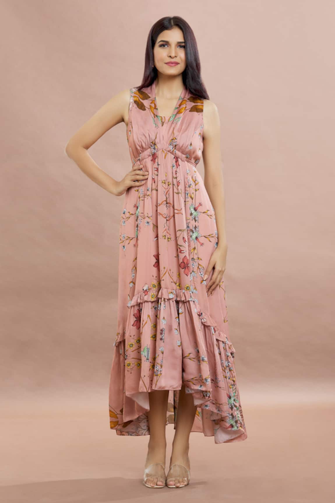 Whimscial by shica Floral Print High Low Dress
