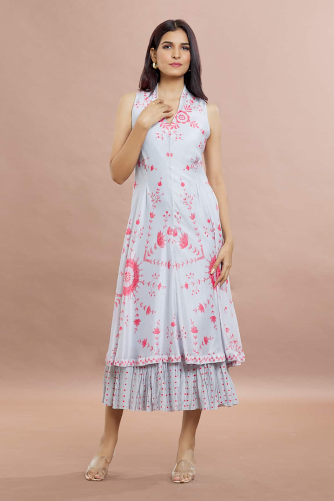 Whimsical By Shica Cotton Silk Layered Dress