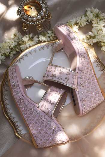 Shradha Hedau Footwear Couture Gia Cutdana Embellished Kolhapuri Wedges 