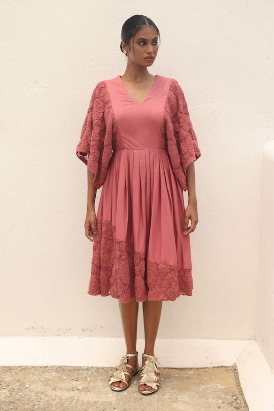 Couché By Anandini Placement Embroidered Dress