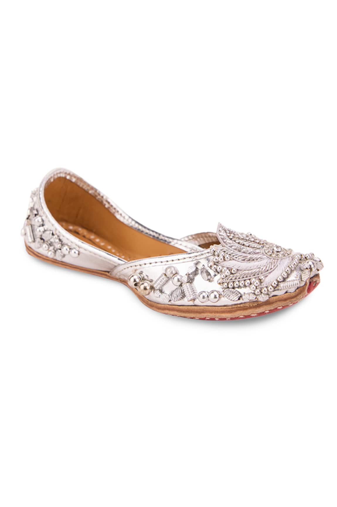 5Elements Metallic Floral Embroidered Juttis 